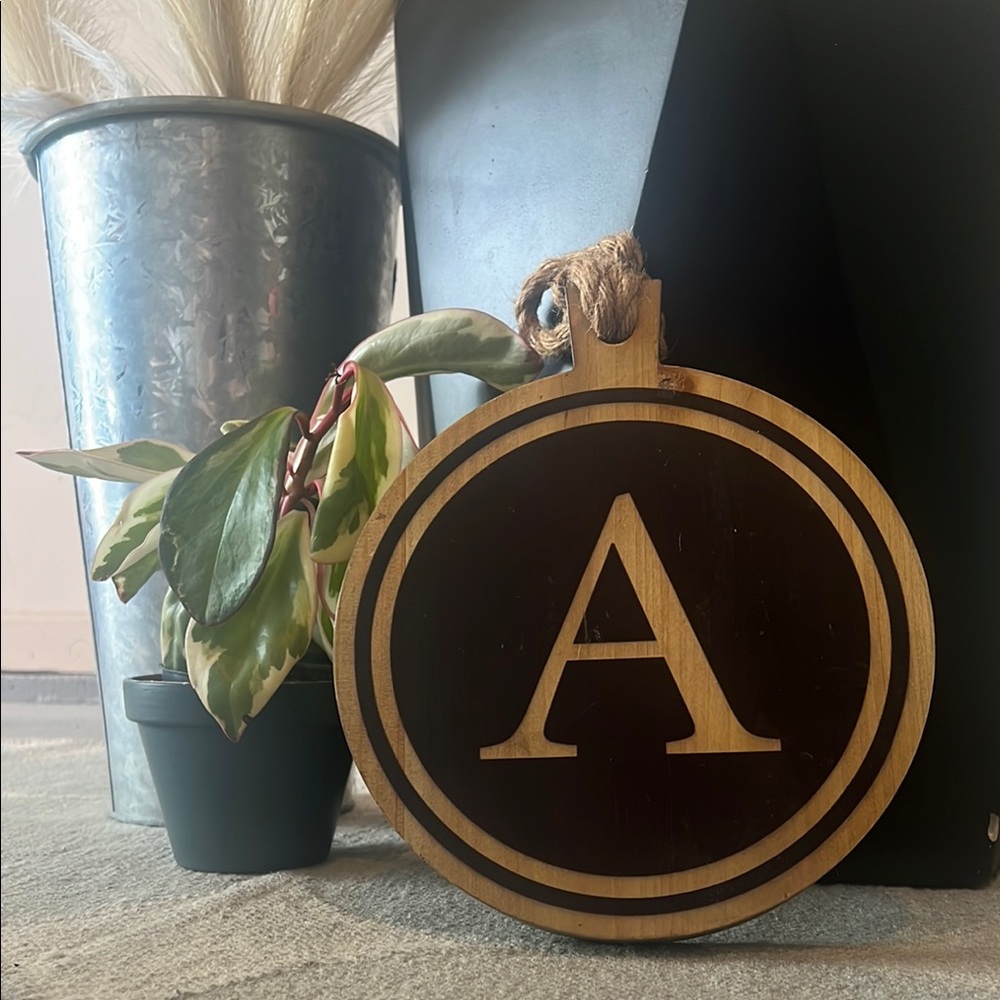 Rustic Brown Monogram Wall Hanging Letter A
